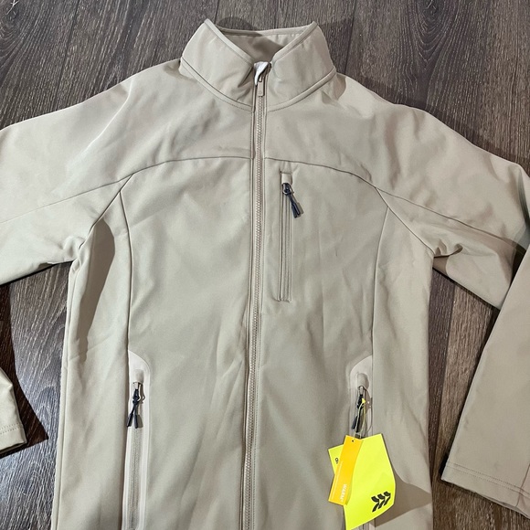 Mens All in Motion Fleece Softshell Jacket Beige Mens small jacket NEW 1222 - Picture 2 of 11